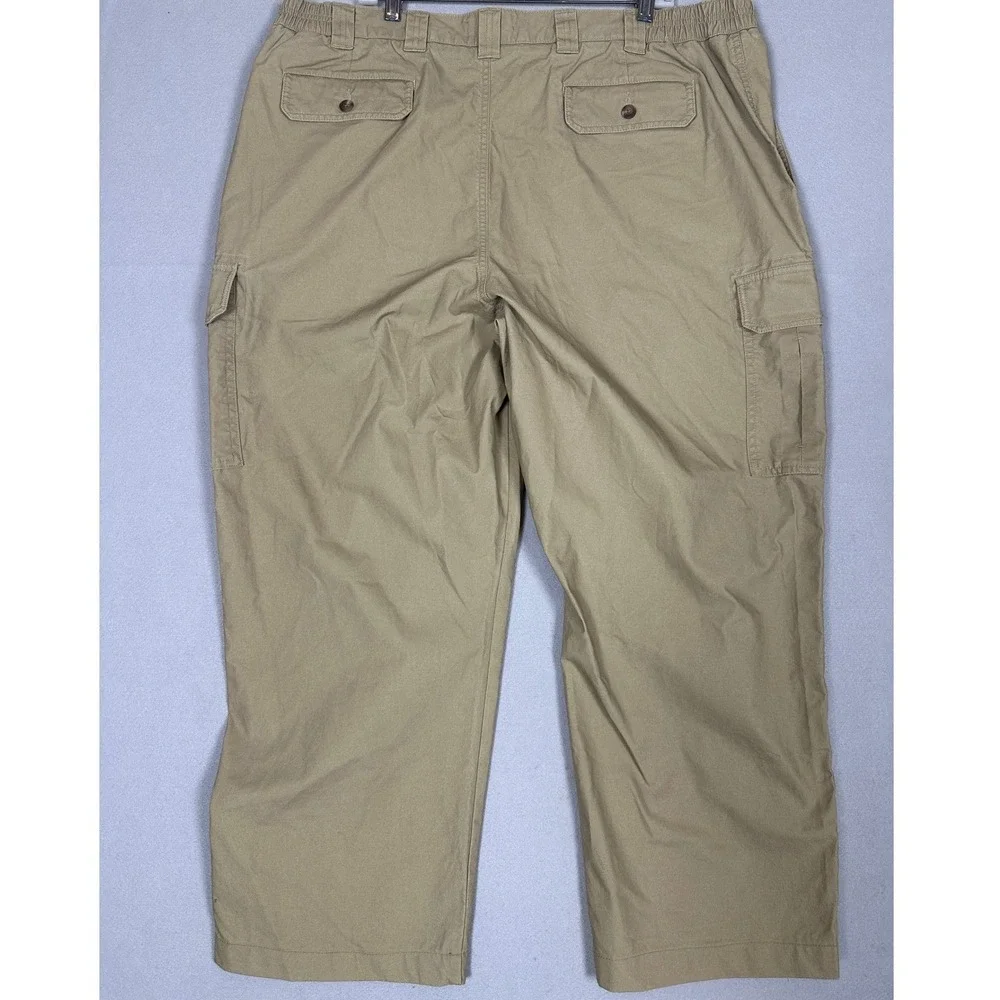 L.L. Bean Pants Mens 44X29 Tan Cargo Utility Relaxed Fit Casual Stretch Waist